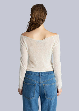 Esthe - Knitted Boat Neck Top