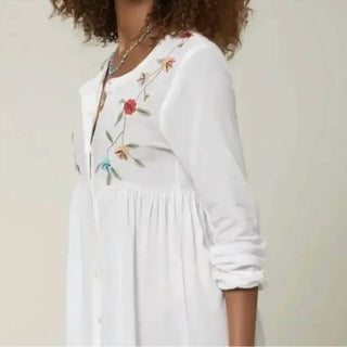 O'Neill - Edan Embroidered Button Up Mini Dress