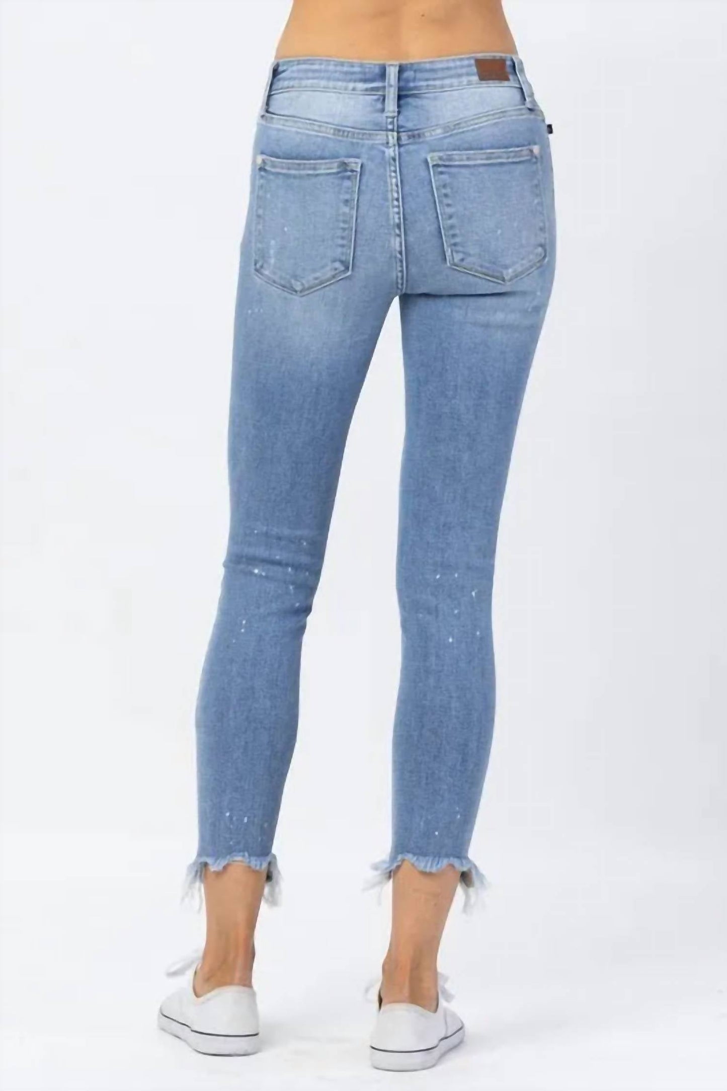 Judy Blue - Bleach Splash Mid-Rise Shark Bite Skinny Jean