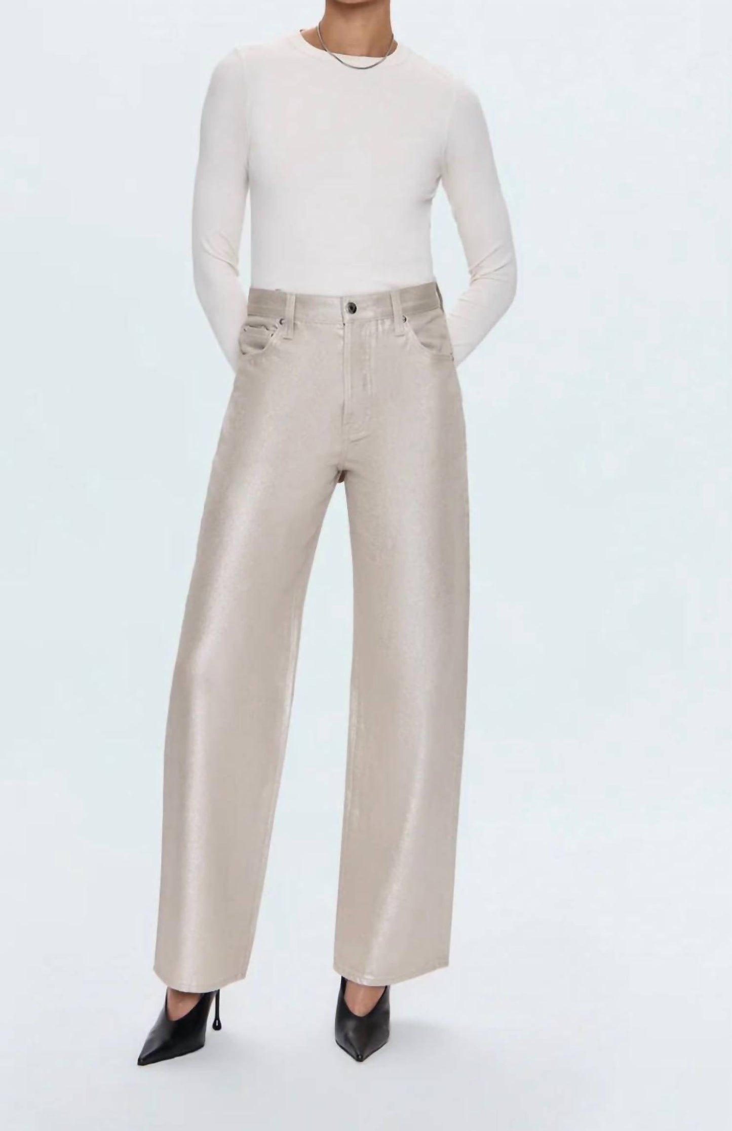 Pistola - Tate High Rise Bowed Wide Leg Jean