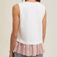 Wishlist - Twofer Striped Hem Knit Tank Top
