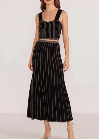 Minkpink - Celia Lurex Stripe Crop Top and skirt Set