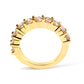 14K Yellow Gold Plated .925 Sterling Silver 2.0 Cttw Round Brilliant Cut Diamond 10 Stone Anniversary Band Ring (J-K Color, I1-I2 Clarity) - Size 6