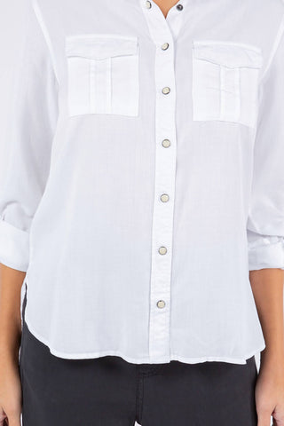 Paparazzi - Tencel Slub Snap Front Long Sleeve Shirt