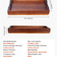 Acacia Wood Serving Tray with Black Metal Handles