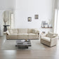 2-Piece Upholstered Living Room Sectional Sofa Set in Beige Chenille