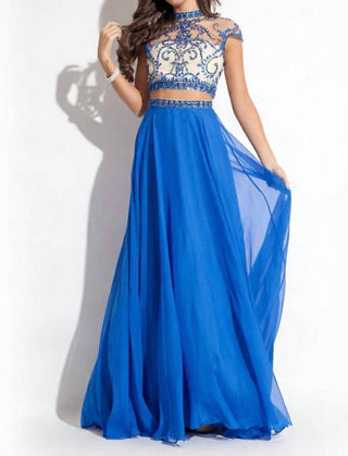 Rachel Allan - Two-piece Embellished Chiffon Gown