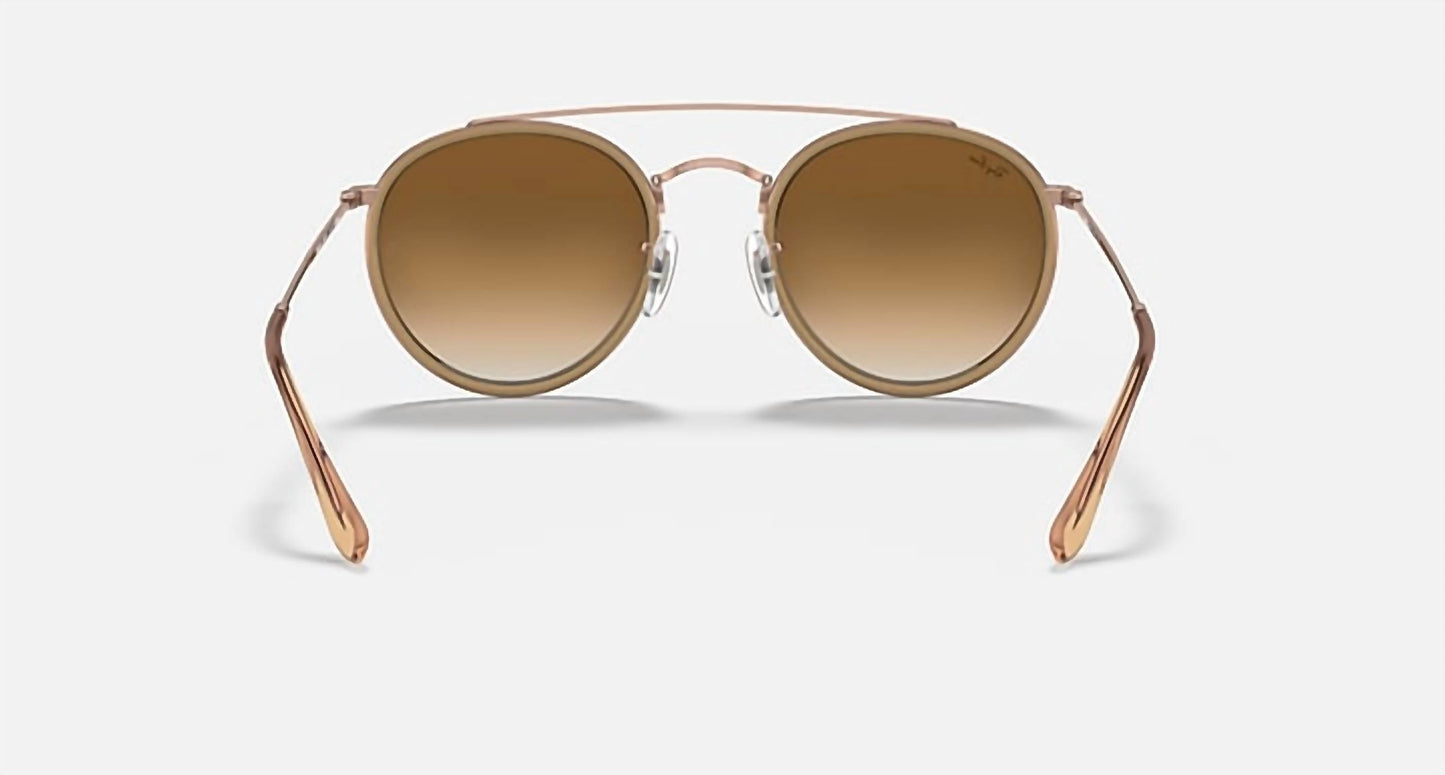 Ray Ban - Round Double Bridge Non Polarized Sunglasses Rb3647n 907051