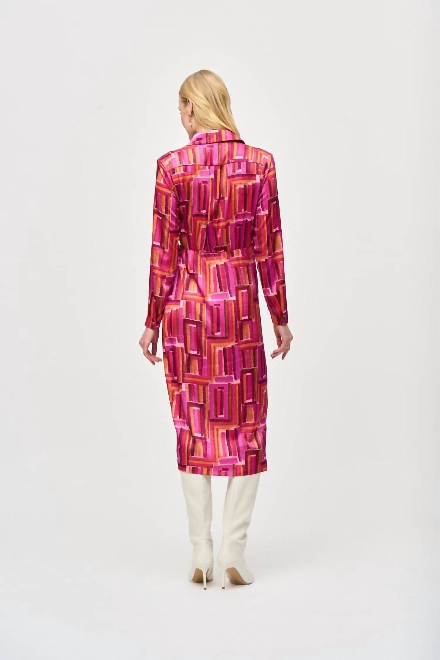 Joseph Ribkoff - Satin Geometric Print Wrap Dress