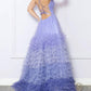 Nox Anabel - Spaghetti Strap Ruffled gown with a slit