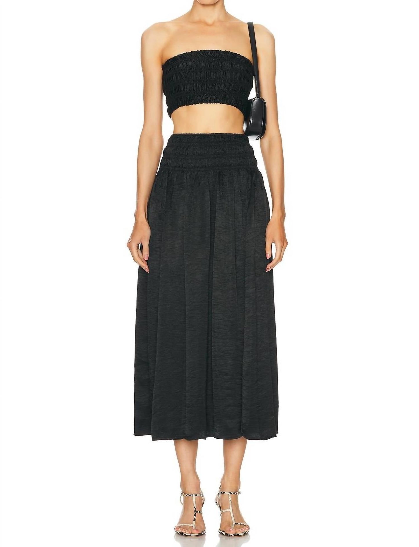 Enza Costa - Textured Satin Smocked Skirt