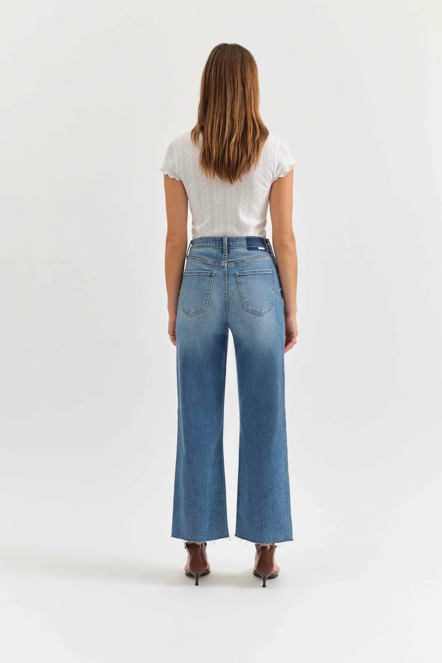 Daze - Pleaser High Rise Wide Leg Ankle Jean