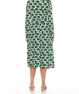 Joseph Ribkoff - Geometric Print Belted Midi Dress