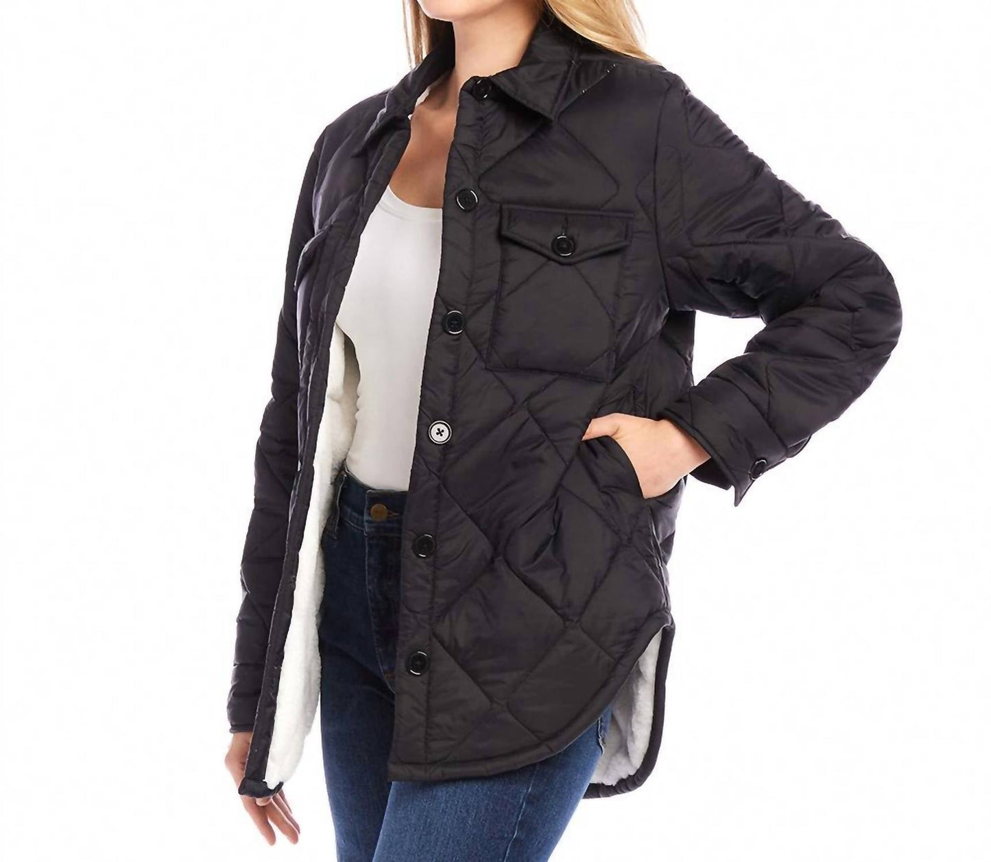 Karen Kane - Faux Fur Quilted Jacket