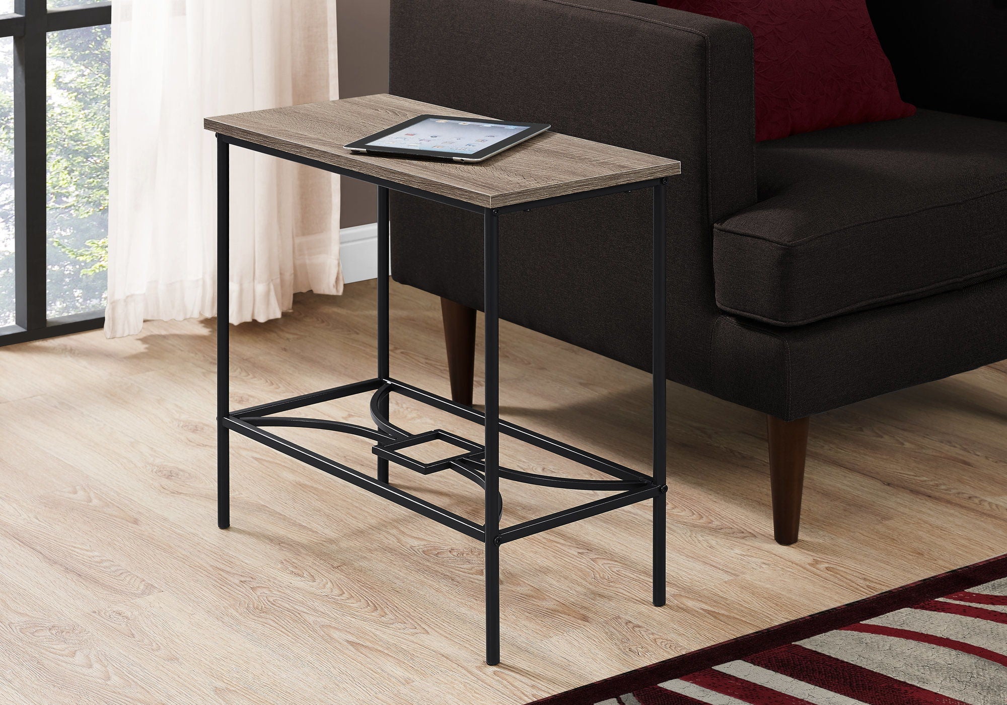 Accent Side Table, Narrow, Small, 2 Tier, Elegant Design