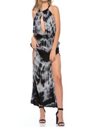 Jen'S Pirate Booty - Royal San High-cut Slits Maxi Dress