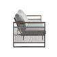 4-Pieces Outdoor Metal Patio Furniture Set with Cushions
