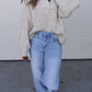 Aemi + Co - V-neck Sweater With Collar