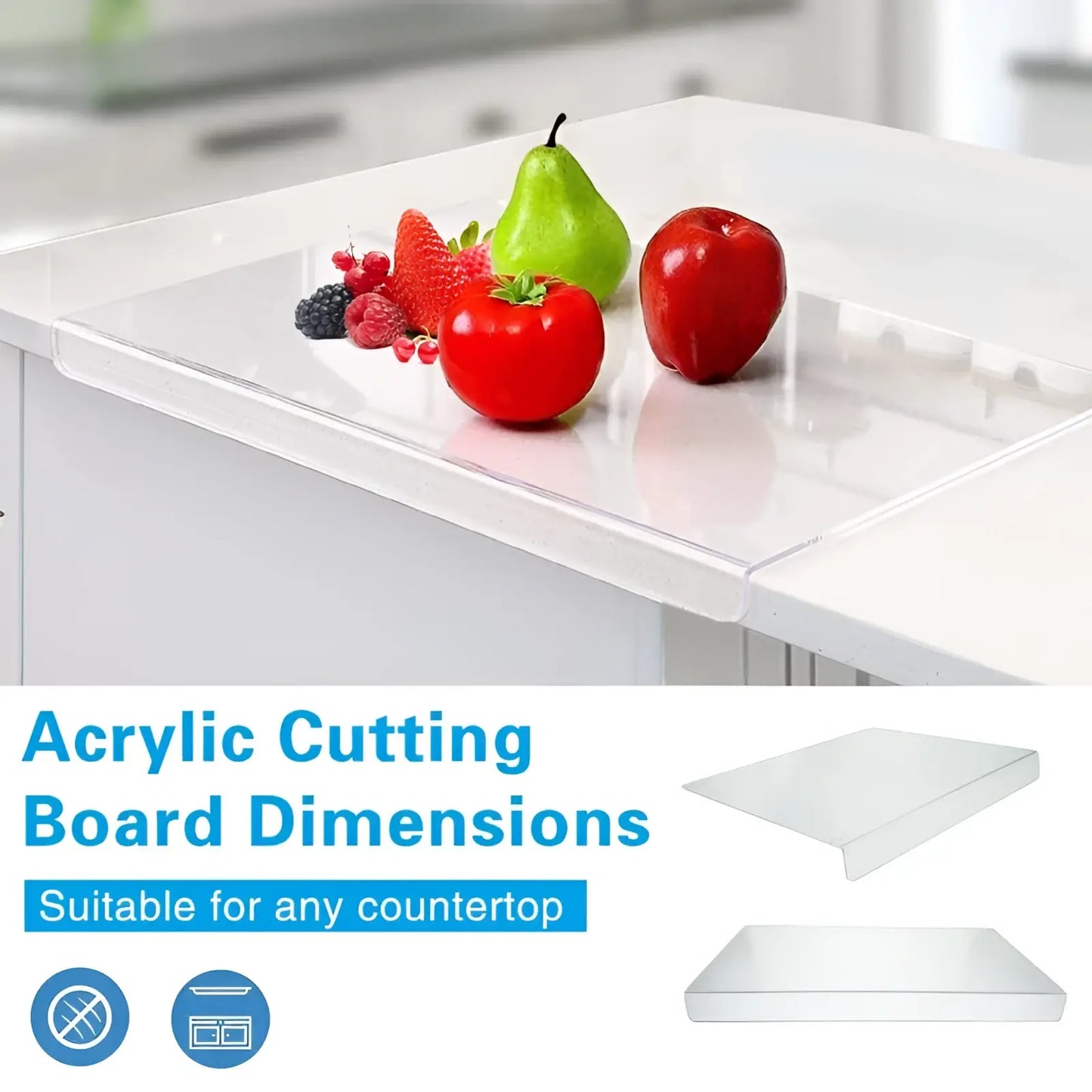 Acrylic Cutting Board Non Slip Clear Kitchen Mat