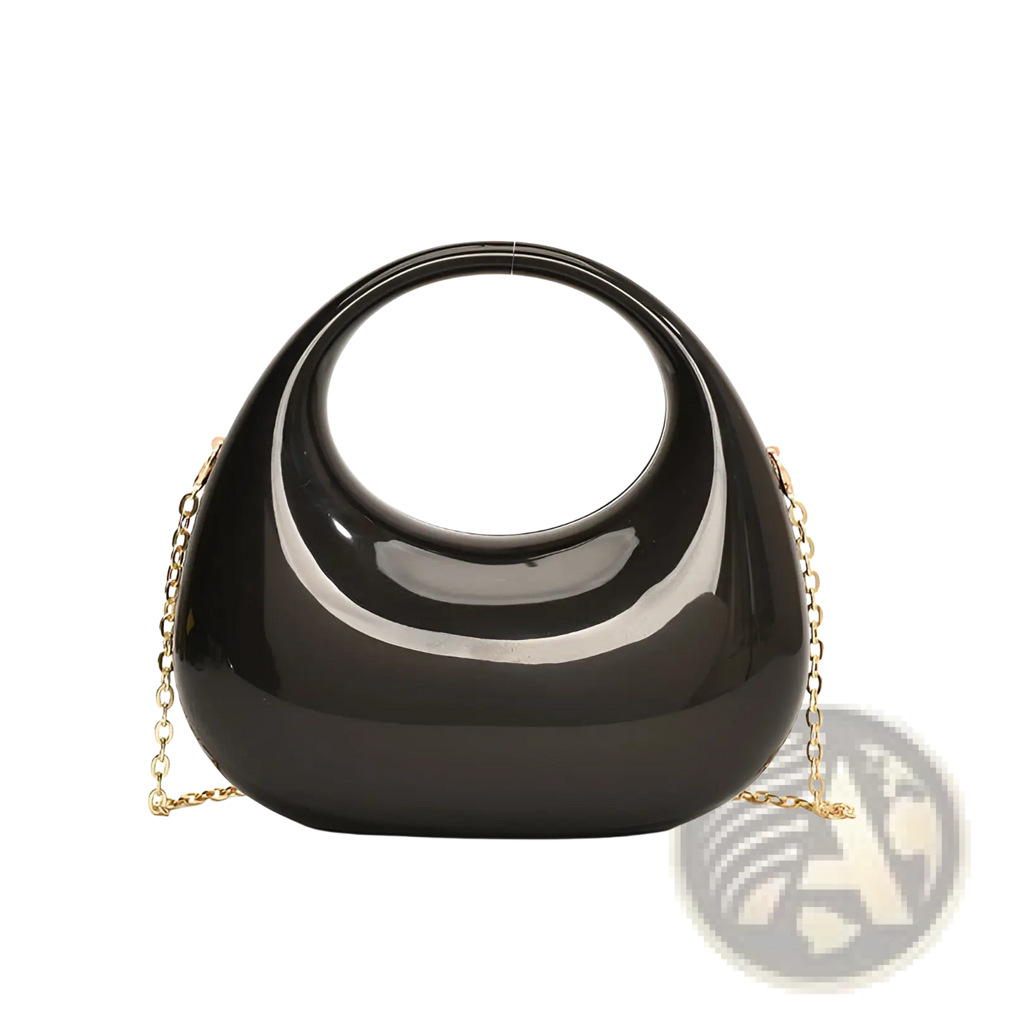 Acrylic Gold Chain Handbag Metallic Clutch Bag