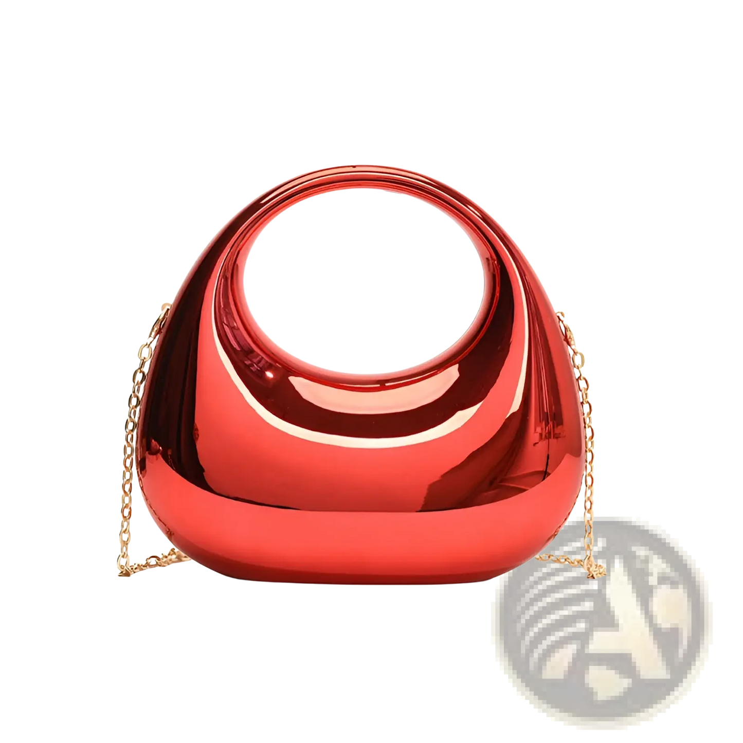 Acrylic Gold Chain Handbag Metallic Clutch Bag