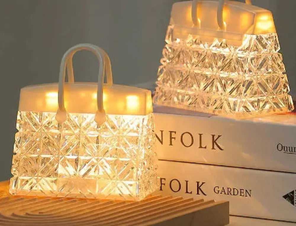 Crystal Acrylic Handbag Night Lamp with Warm Led Glow