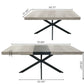 Retro Rectangular Stretch Dining Table With Embossed Center Plate