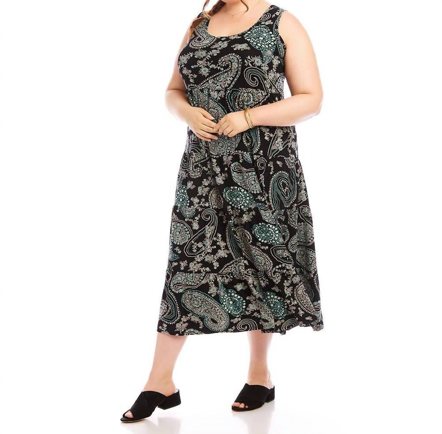 Karen Kane - Sleeveless Tiered Midi Dress - Plus