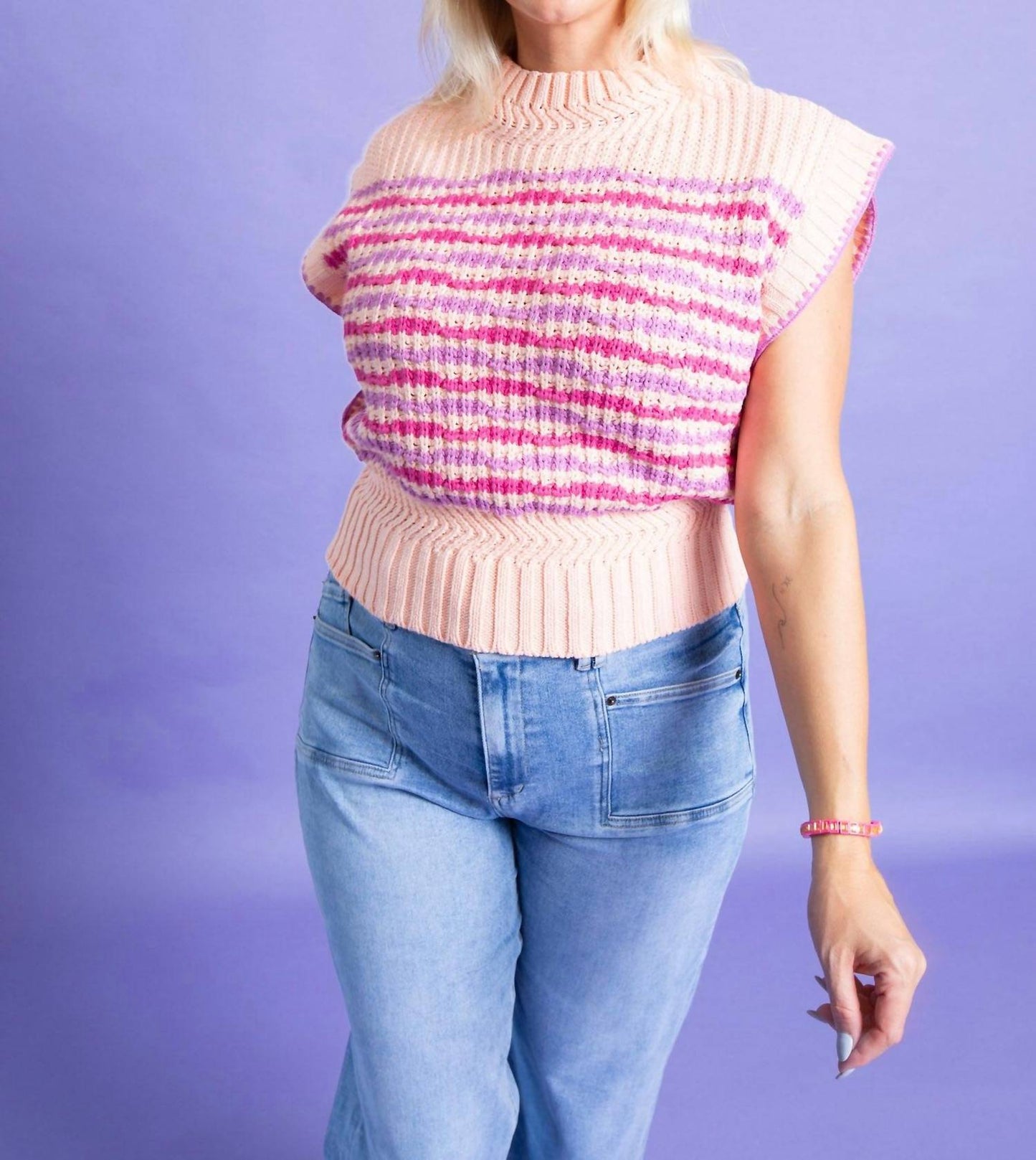 &Merci - Mock Neck Sweater Vest