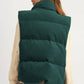 1 With Women - Corduroy Stand Neck Zipped Puffer Vest