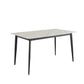 Mid Century Modern Dining Table Round White Sintered Stone Top Heavy Duty Metal Legs Waterproof Surface For Kitchen Dining Room Or Office Furniture - White / Black