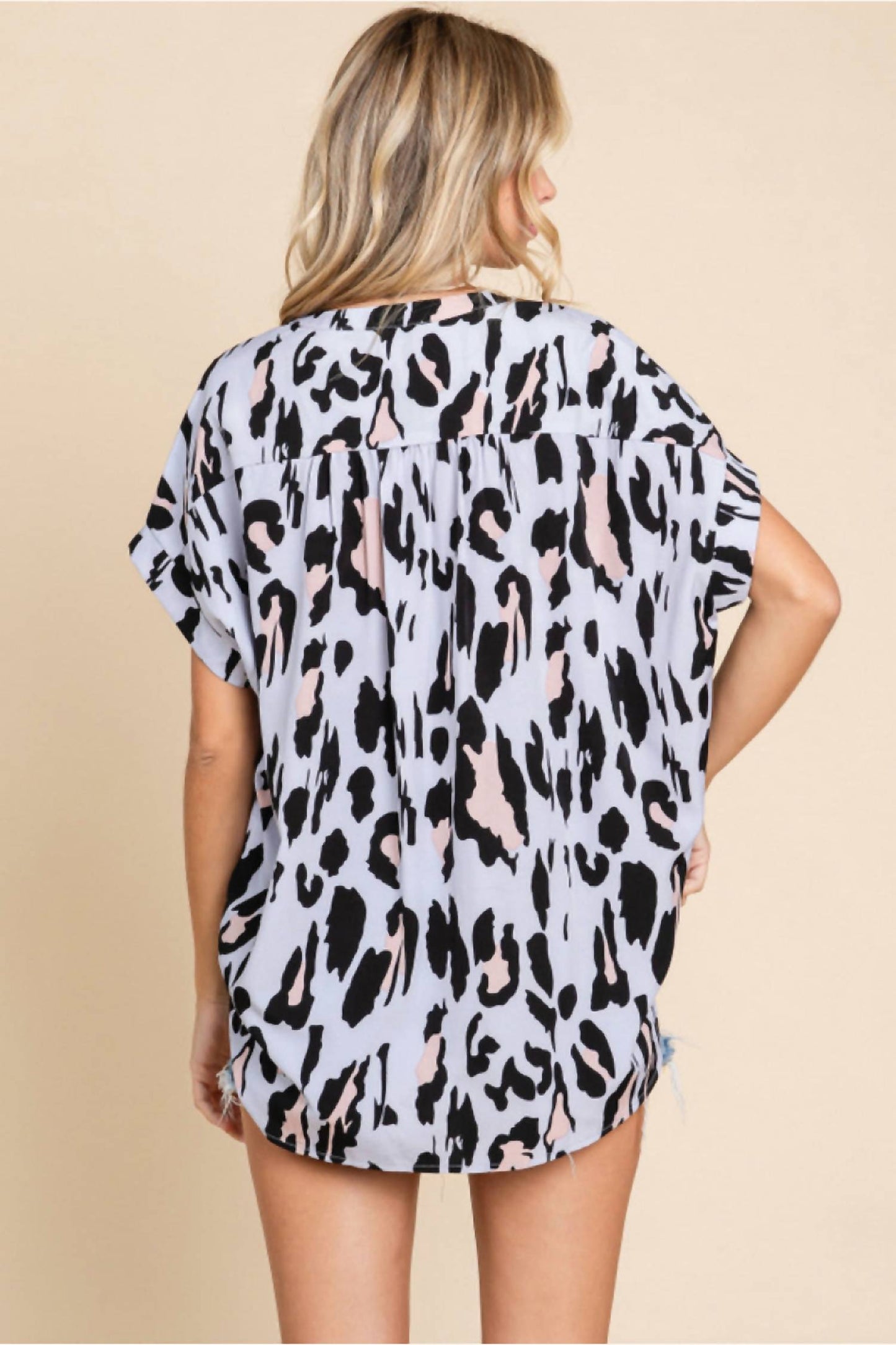 Cotton Candy - Leopard Print Top