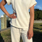 Bobi - Boatneck Roll Sleeve Raglan Top