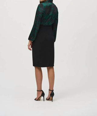 Joseph Ribkoff - Knit And Satin Paisley Dress
