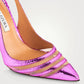 Aquazzura - Unfaithful Metallic Leather Ankle-tie Pumps 105