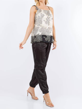 Paparazzi - Devore Burnout Print Colorblock Tank