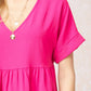 Entro - Textured Babydoll Top