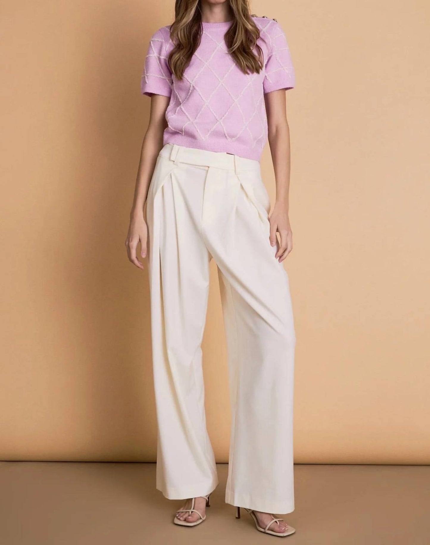 2.7 August Apparel - Diamond Pattern Knit Top