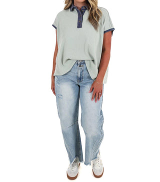 Ee:Some - Collar Code Boxy Top