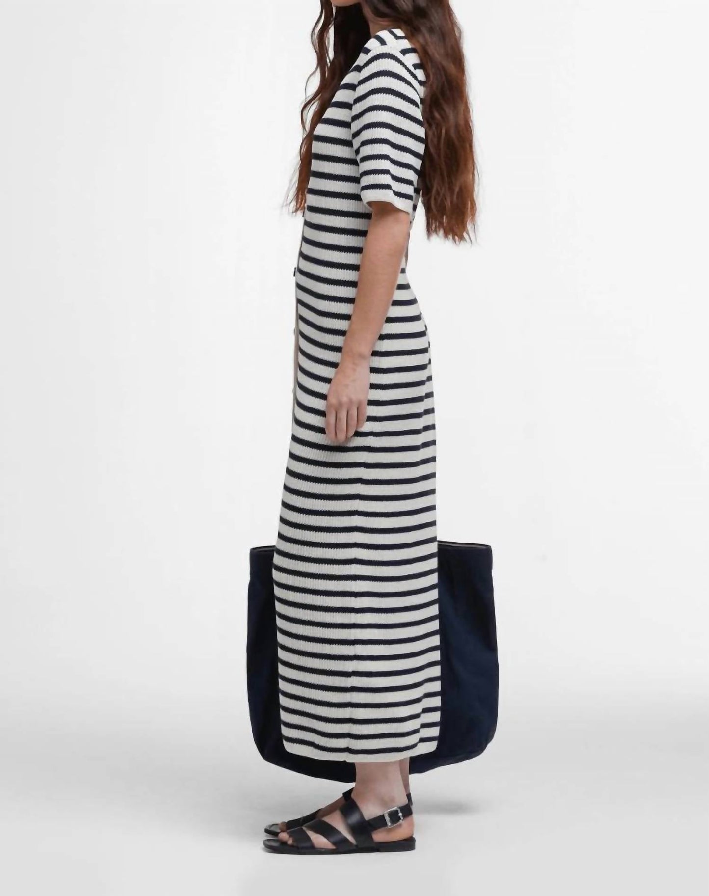Barbour - Isla Striped Knitted Midi Dress
