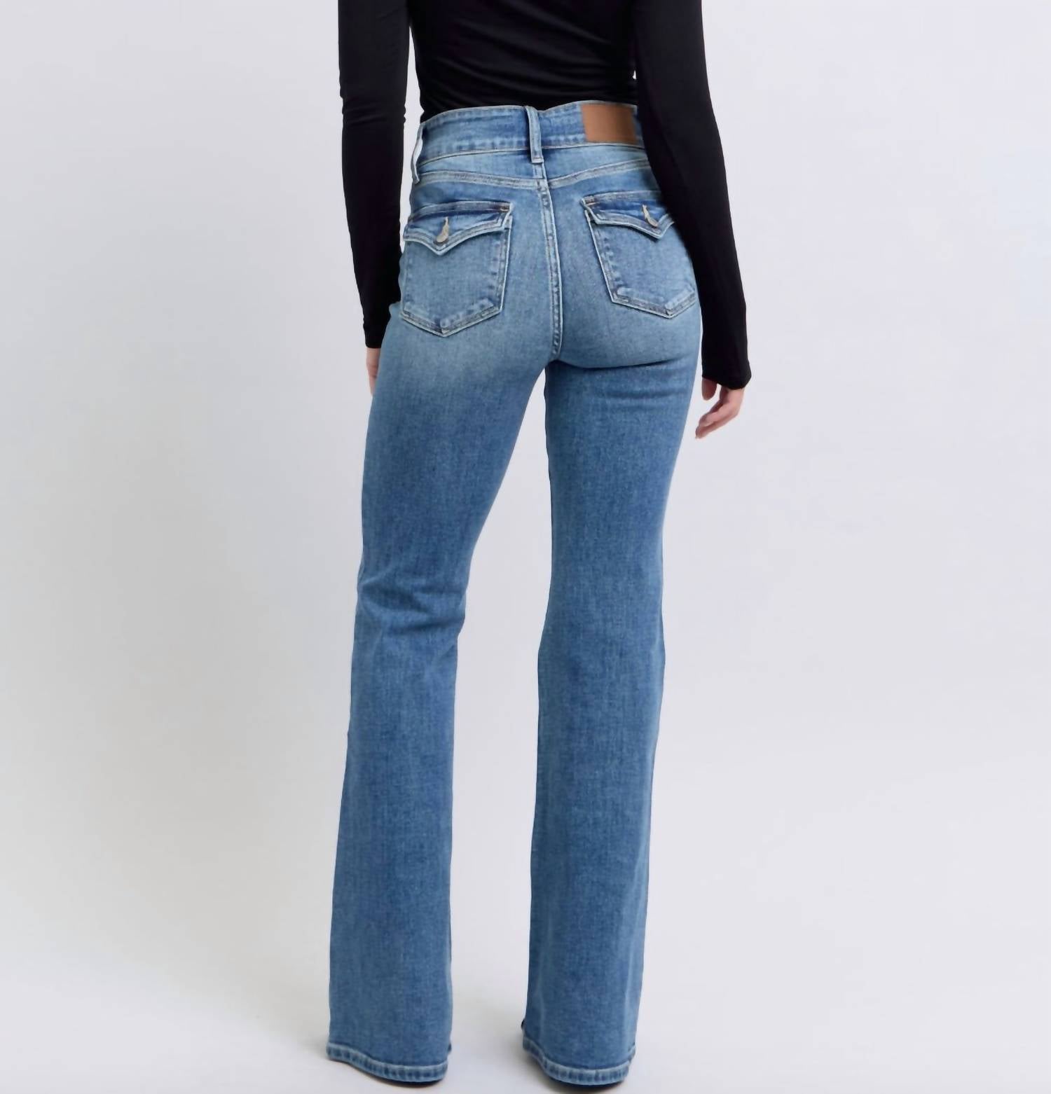 Judy Blue - High Waist Double Button Flare Jeans