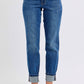 Judy Blue - Mid-rise Boyfriend Jeans With Cuff