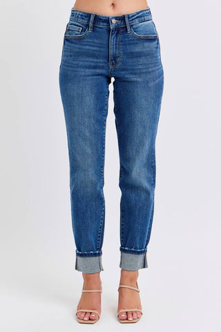 Judy Blue - Mid-rise Boyfriend Jeans With Cuff