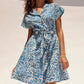 Charlie B - Linen Blend Short Sleeve Button-front Dress