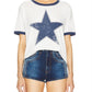 Daydreamer - Classic Star Oversized Ringer Tee Top