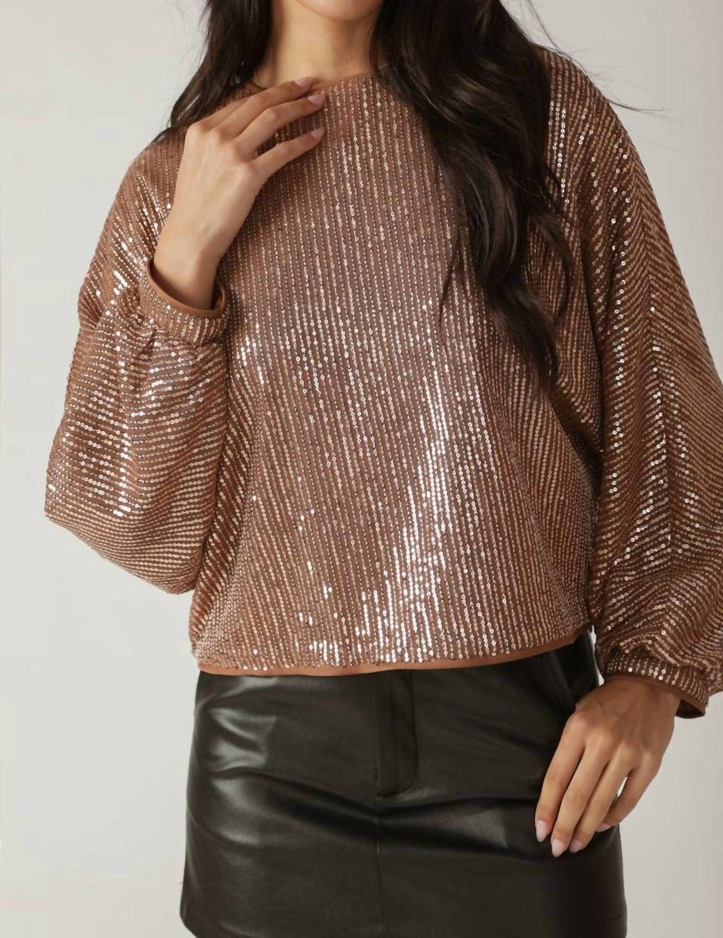Flying Tomato - Sequin Long Sleeve Top