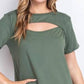 Wholesale Fashion Square - Cutout Neck Short Sleeve Tee