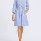 Foxcroft - Fiona Seersucker Thin Stripe 3/4 Sleeve Dress