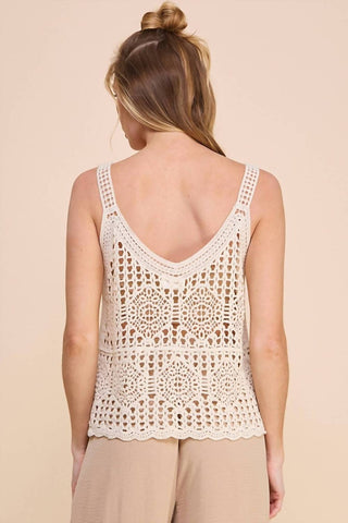 Steve Madden - Crochet Knit Tank Top