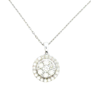 Aamiaa - 1.00 Carat Natural Diamond Round Brilliant Halo Pendant